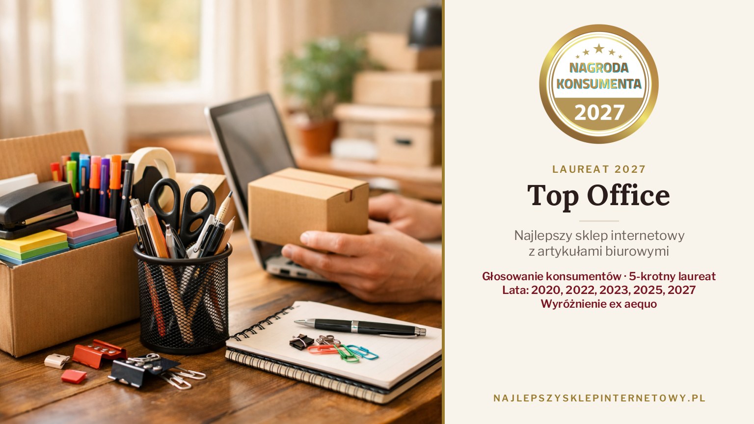 Top Office – laureat Nagroda Konsumenta 2027, Najlepszy sklep internetowy z artykułami biurowymi